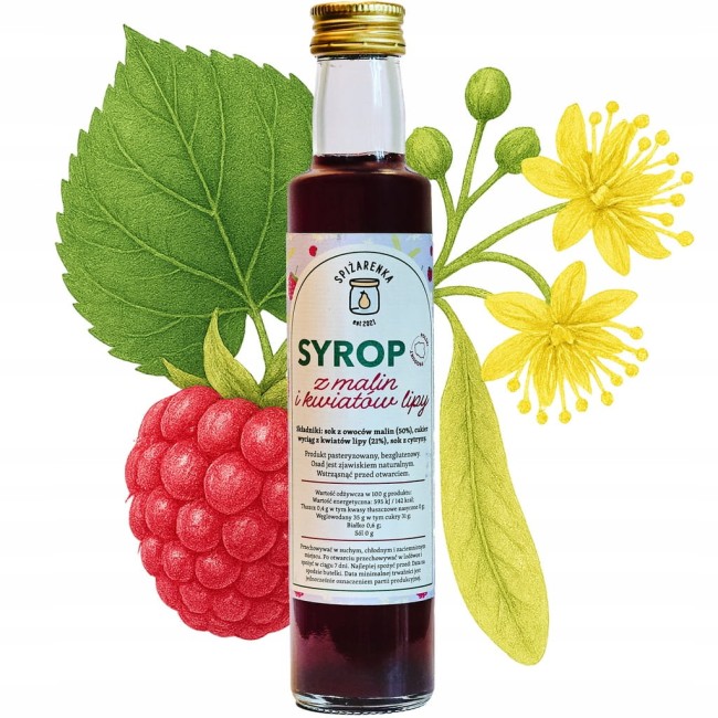 Przejdź do produktu Syrop z malin z kwiatem lipy 250ml 