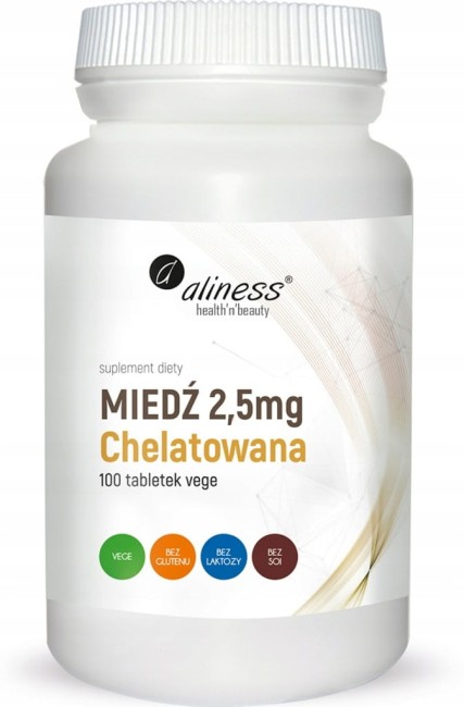 Przejdź do produktu Miedź Chelatowana 2,5mg Aliness