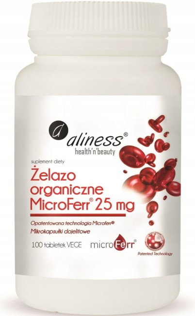 Przejdź do produktu Żelazo Organiczne 25mg Aliness