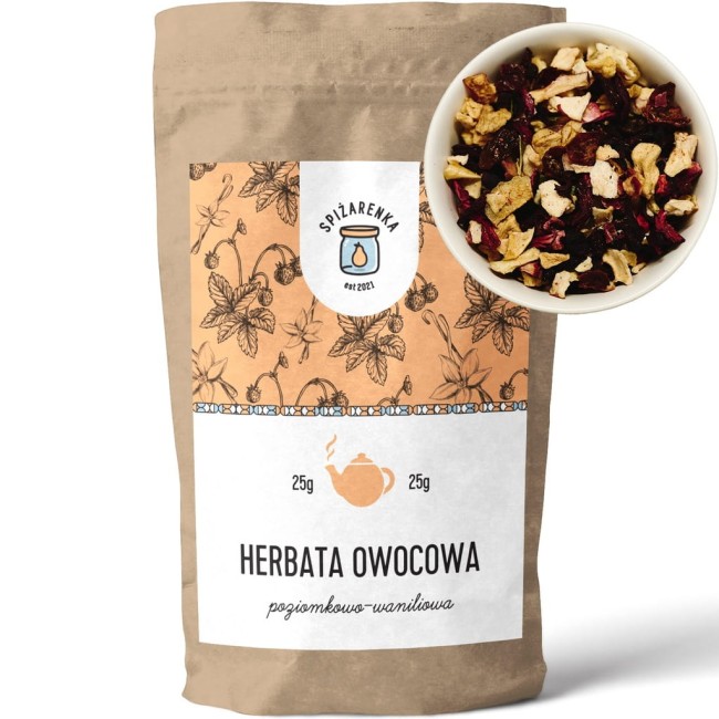 Przejdź do produktu HERBATA OWOCOWA Poziomkowo-Waniliowa 25g