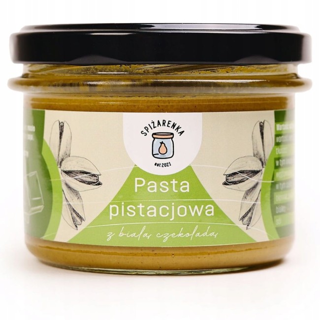 Przejdź do produktu Krem pistacjowy z BIAŁĄ CZEKOLADĄ 200g
