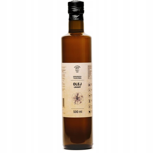 Przejdź do produktu Olej LNIANY zimnotłoczony 500ml