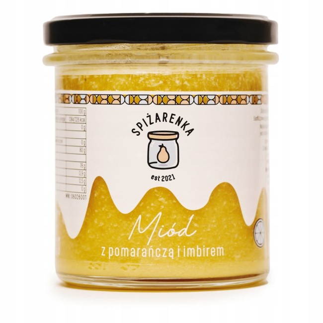 Przejdź do produktu Miód z pomarańczą i imbirem 375g