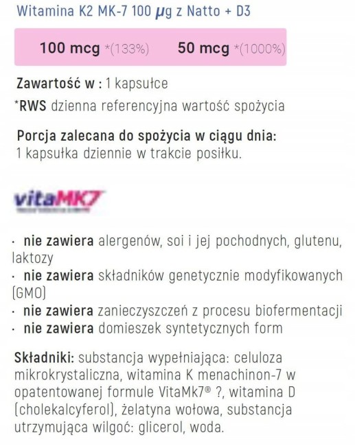Przejdź do produktu Witamina K2 MK-7+D3 Aliness
