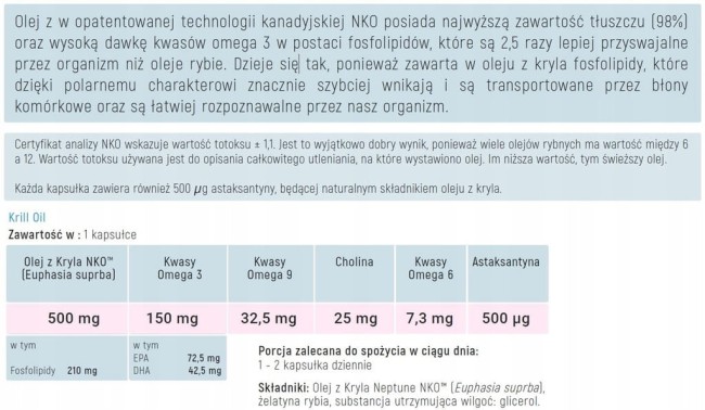 Przejdź do produktu KRILL OIL NKO OMEGA 3 OLEJ Z KRYLA NEPTUNE Aliness