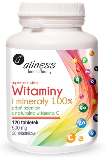 Przejdź do produktu Witaminy i minerały 100% Aliness
