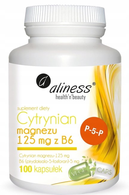 Przejdź do produktu Cytrynian Magnezu 100mg Aliness