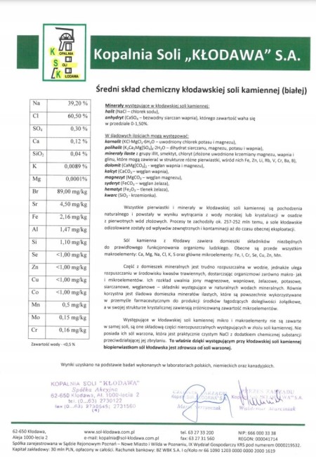 Przejdź do produktu  Sół kłodawska DO PRZETWORÓW BIAŁA DROBNOZIARNISTA 3 kg